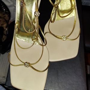 Zanotti Gold Strappy Sandals